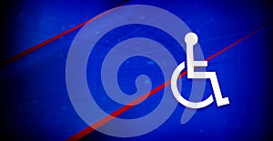 Wheelchair handicap icon elegant architecture design blue banner illustration