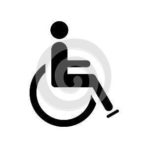 Wheelchair handicap icon flat vector illustration design