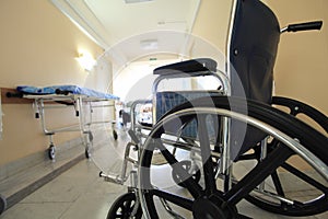 Wheelchair in a hospital