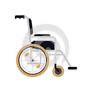 Wheelchair in the hospital vector flat material design object