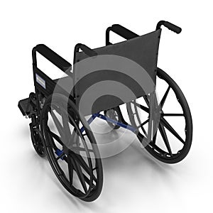 Wheelchair isolated on white. 3D illustration, clipping path