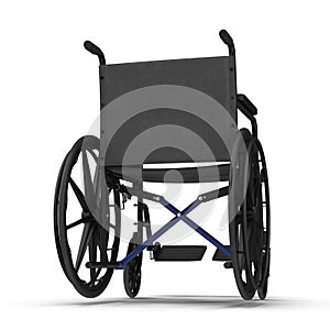 Wheelchair isolated on white. 3D illustration, clipping path