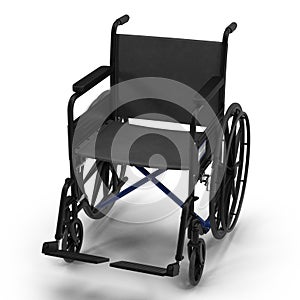 Wheelchair isolated on white. 3D illustration, clipping path