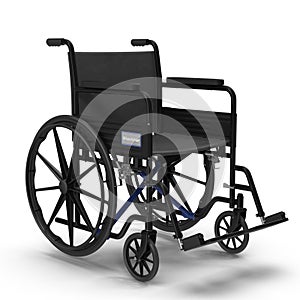 Wheelchair isolated on white. 3D illustration, clipping path