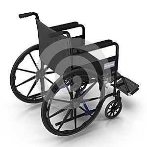 Wheelchair isolated on white. 3D illustration, clipping path
