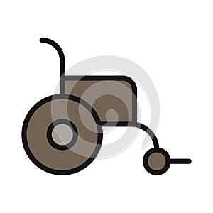 Wheelchair line icon isolated on white background. Black flat thin icon on modern outline style. Linear symbol and editable stroke
