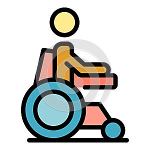 Wheelchair medical electric icon color outline vector