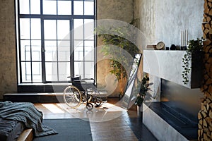 Wheelchair in Modern Home Interior