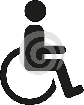 Wheelchair pictogram vector