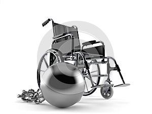 Wheelchair with prison ball