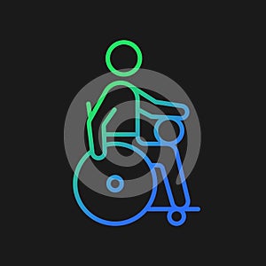 Wheelchair rugby gradient vector icon for dark theme