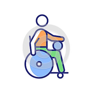Wheelchair rugby RGB color icon