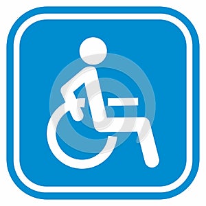 wheelchair, sign for wheelchair users, blue.eps