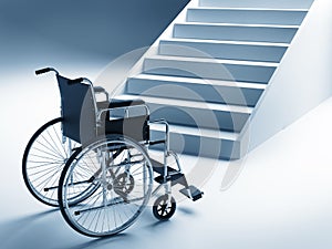 Invalidní vozík a schodiště 