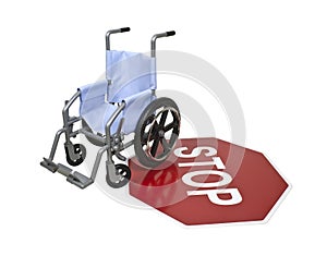 Wheelchair and Stop Sign