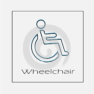 Wheelchair vector icon eps 10. Disabled handicap simple isolated illustration