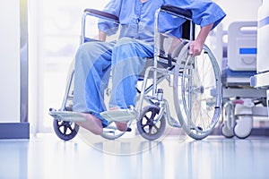Wheelchairs in the hospital,patient is sitting in a wheelchair photo