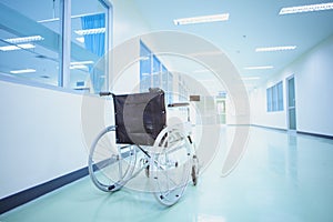 Wheelchairs in the hospital,patient is sitting in a wheelchair, photo