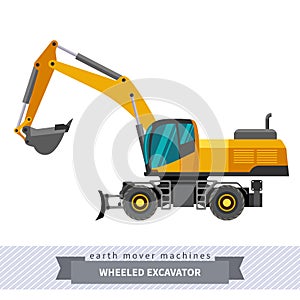Wheeled excavator for earthwork operations photo