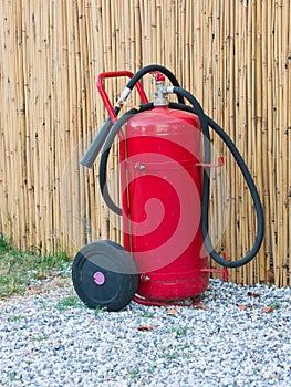 Wheeled fire extinguisher outdoor