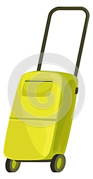 Wheeled suitcase. Travel tourist luggage cartoon icon