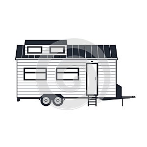Wheeled tiny house - trailer hovel, Off grid hut or cabin