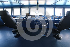 Wheelhouse control board of modern industry ship