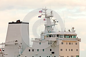 Wheelhouse deck of a modern industrial ship