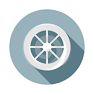 wheelicon in Flat long shadow. One of web collection icon can be used for UI/UX