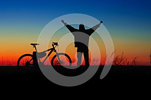 Wheelman silhouette with cycle