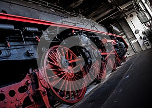 Wheels of a german steam train