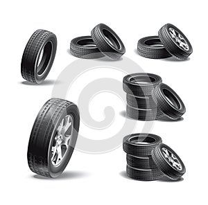 Wheels icon set