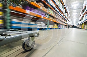 Wheels of a shopping cart