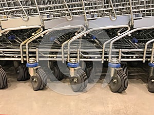 Wheels of shopping cart