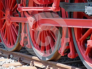 Wheels of steam train