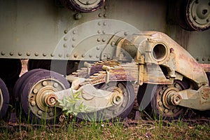 Wheels and suspension of old tank