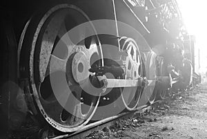 Wheels of the vintage retro train