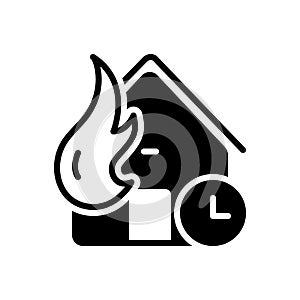 Black solid icon for Whenever, at any time and house photo