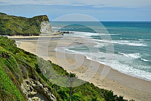 Where the Anatori river flows into the ocean. New Zealand, South Island