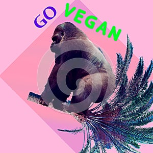 Where do you get protein, Vegan? Haha Funny modern art. Go vegan fashion project