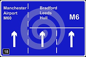 Where the left lane of a motorway leads to another motorway