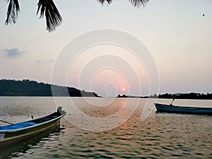 Where the sun meets the horizon and river meets the sea. Betul beach, Goa.