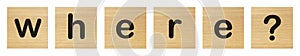 Where word with wood blocks