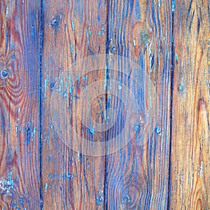 Whethered blue painted wood background