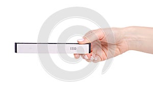 Whetstone knife in hand