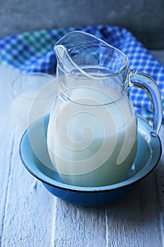 Whey in a glass jug