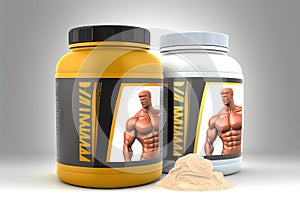 Whey protein isolated white Sports bodybuilding supplements physical exercise gainer container fitness nourishment gym energy