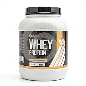 Whey protein jar mockup isolated photo