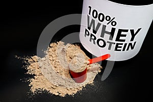 Whey Protein Powder in measuring scoop