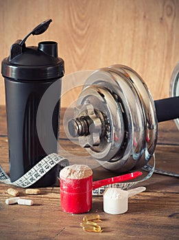 Whey protein powder photo